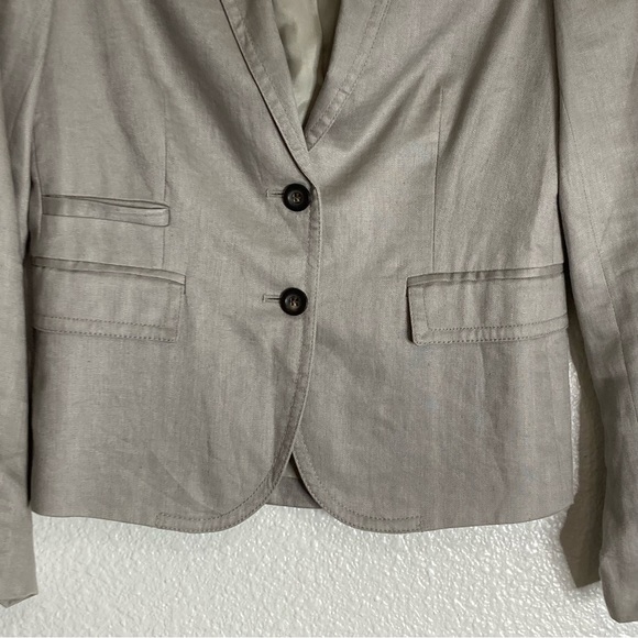J. Crew Classic Schoolboy Blazer Size 2 Tan Linen - Picture 5 of 12